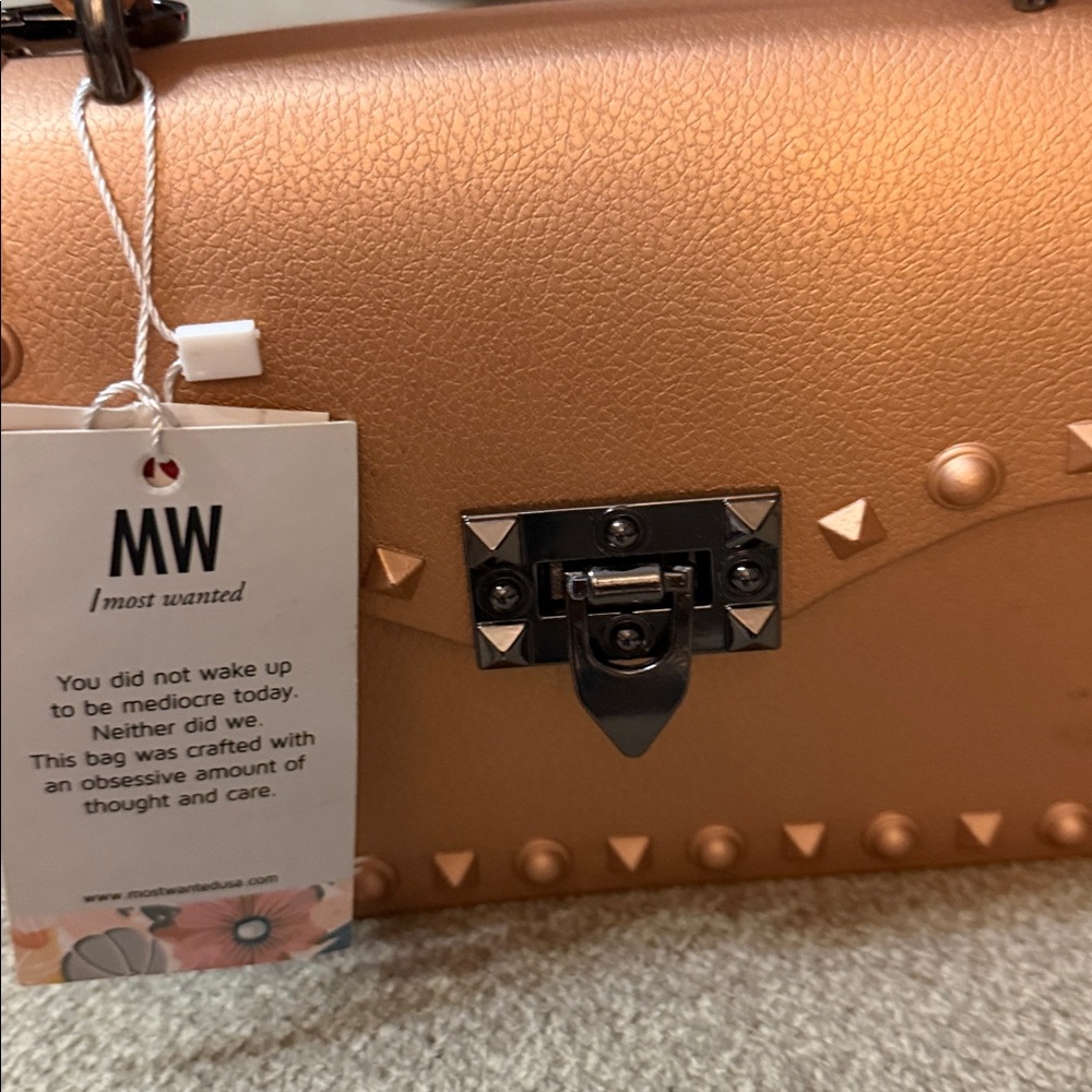 MW Tan Studded Mini Bag